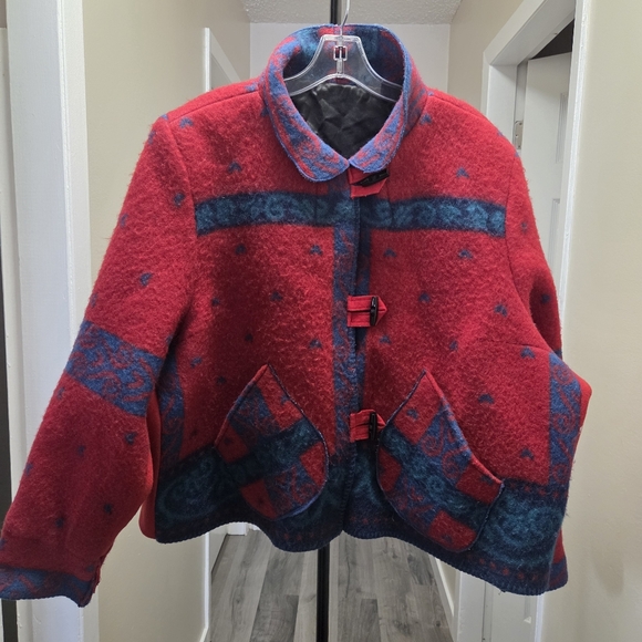 Vintage 100% Wool Scandi Boho Western Jacket | Handmade in Canada - Picture 2 of 11